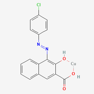 molecular formula C17H11ClCuN2O3 B13769087 Copper, [4-[(4-chlorophenyl)azo]-3-(hydroxy-kappaO)-2-naphthalenecarboxylato(2-)-kappaO]- CAS No. 67828-28-8