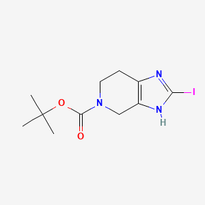 molecular formula C11H16IN3O2 B1376916 tert-Butyl 2-iodo-1,4,6,7-tetrahydro-5H-imidazo[4,5-c]pyridine-5-carboxylate CAS No. 1421503-53-8