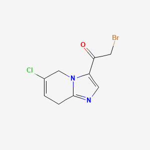 molecular formula C9H8BrClN2O B1376920 2-Bromo-1-(6-chloro-5,8-dihydroimidazo[1,2-a]pyridin-3-yl)ethanone CAS No. 790199-84-7