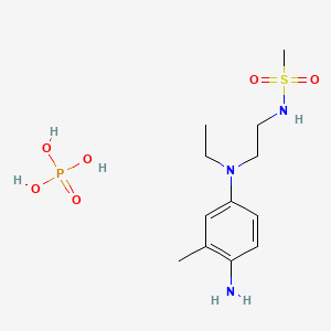 molecular formula C12H24N3O6PS B13769205 N-[2-(4-amino-N-ethyl-3-methylanilino)ethyl]methanesulfonamide;phosphoric acid CAS No. 56046-61-8