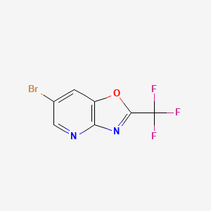 molecular formula C7H2BrF3N2O B1376921 6-Bromo-2-(trifluoromethyl)oxazolo[4,5-b]pyridine CAS No. 1260656-87-8
