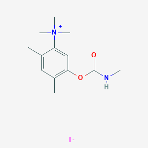molecular formula C13H21IN2O2 B13769211 Carbamic acid, methyl-, 5-trimethylammonio-2,4-xylyl ester, iodide CAS No. 64049-74-7