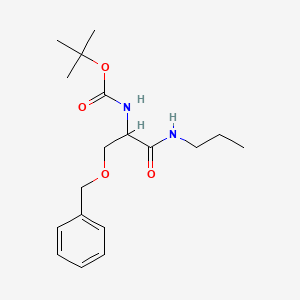 molecular formula C18H28N2O4 B13769262 tert-butyl N-[1-oxo-3-phenylmethoxy-1-(propylamino)propan-2-yl]carbamate 