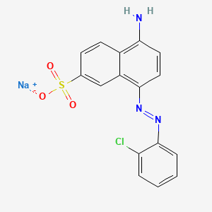 molecular formula C16H11ClN3NaO3S B13769288 Sodium 5(or 8)-amino-8(or 5)-((2-chlorophenyl)azo)naphthalene-2-sulphonate CAS No. 67969-73-7