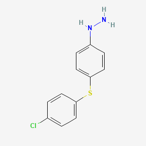 molecular formula C12H11ClN2S B13769368 Hydrazine, (4-((4-chlorophenyl)thio)phenyl)- CAS No. 75787-58-5