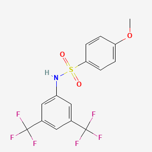 molecular formula C15H11F6NO3S B13769395 N-(3,5-bis-(Trifluoromethyl)phenyl)-4-methoxybenzenesulfonamide 