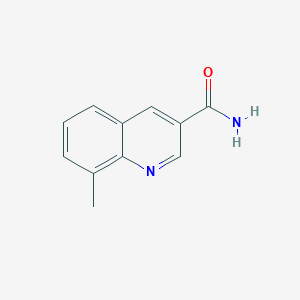 molecular formula C11H10N2O B13769397 8-Methylquinoline-3-carboxamide 