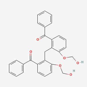 molecular formula C29H24O6 B13769398 Methanone, (methylenebis(hydroxymethoxyphenylene))bis(phenyl- CAS No. 57472-50-1