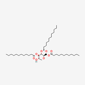 molecular formula C42H78O8 B13769440 D-Glucitol, 1,5-anhydro-, 3,4,6-tridodecanoate CAS No. 54172-97-3