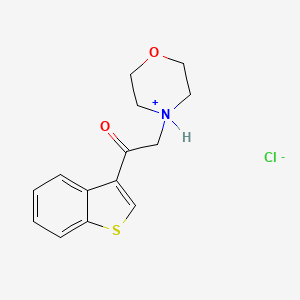 molecular formula C14H16ClNO2S B13769511 Benzo(b)thien-3-yl morpholinomethyl ketone hydrochloride CAS No. 7349-50-0