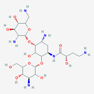 molecular formula C22H44N6O12 B1376954 Amikacin B CAS No. 48237-20-3