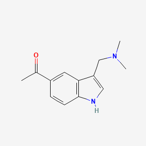 molecular formula C13H16N2O B13769561 Indole, 5-acetyl-3-((dimethylamino)methyl)- CAS No. 54531-17-8