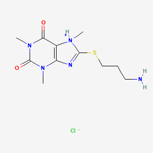 molecular formula C11H18ClN5O2S B13769586 8-((3-Aminopropyl)thio)caffeine hydrochloride CAS No. 56223-59-7