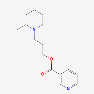molecular formula C15H22N2O2 B13769632 Nicotinic acid, 3-(2'-methylpiperidino)propyl ester CAS No. 64038-02-4