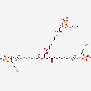 molecular formula C57H101Na3O18S3 B13769671 Trisodium sulfonated glyceryl triricinoleate CAS No. 67919-46-4