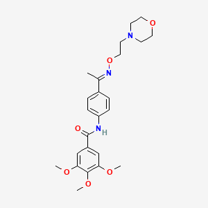 molecular formula C24H31N3O6 B13769699 p-(3,4,5-Trimethoxybenzoylamino)acetophenone O-(2-morpholinoethyl)oxime CAS No. 69365-69-1