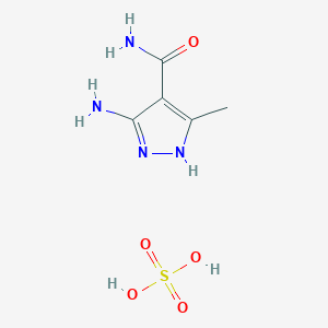 molecular formula C5H10N4O5S B1376971 5-amino-3-methyl-1H-pyrazole-4-carboxamide sulphate CAS No. 908808-35-5