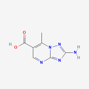 molecular formula C7H7N5O2 B1376976 2-Amino-7-methyl-[1,2,4]triazolo[1,5-a]pyrimidine-6-carboxylic acid CAS No. 1394306-55-8