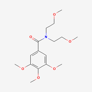 molecular formula C16H25NO6 B13769793 Benzamide, N,N-bis(2-methoxyethyl)-3,4,5-trimethoxy- CAS No. 63886-98-6