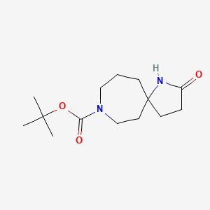molecular formula C14H24N2O3 B1376984 Tert-butyl 2-oxo-1,8-diazaspiro[4.6]undecane-8-carboxylate CAS No. 1251022-71-5