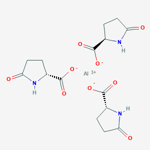 molecular formula C15H18AlN3O9 B13769844 Tris(5-oxo-L-prolinato-N1,O2)aluminium CAS No. 59792-81-3