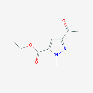 molecular formula C9H12N2O3 B1376985 5-Acetyl-2-methyl-2H-pyrazole-3-carboxylic acid ethyl ester CAS No. 1350475-31-8