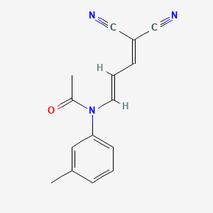 molecular formula C15H13N3O B13769878 N-[(1E)-4,4-dicyanobuta-1,3-dienyl]-N-(3-methylphenyl)acetamide 