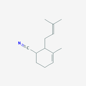 molecular formula C13H19N B13769921 3-Cyclohexene-1-carbonitrile, 3-methyl-2-(3-methyl-2-butenyl)- CAS No. 72928-22-4