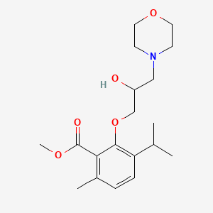 molecular formula C19H29NO5 B13769923 Methyl 3-(2-hydroxy-3-morpholinopropoxy)-p-cymene-2-carboxylate CAS No. 53206-84-1