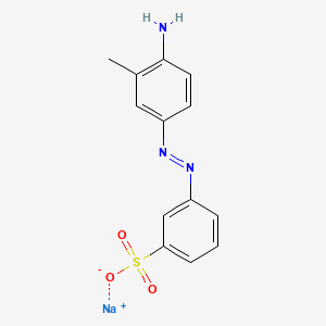 molecular formula C13H12N3NaO3S B13769927 Benzenesulfonic acid, 3-[(4-amino-3-methylphenyl)azo]-, monosodium salt CAS No. 68516-59-6