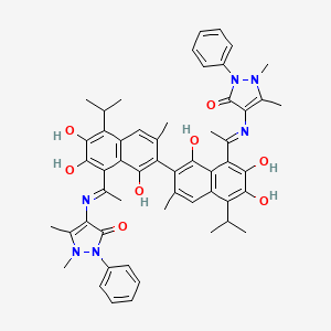 molecular formula C54H56N6O8 B13769971 Gossypolidenethiocarbamide 