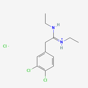 molecular formula C12H17Cl3N2 B13769987 Ethanimidamide, 2-(3,4-dichlorophenyl)-N,N'-diethyl-, hydrochloride CAS No. 58497-03-3