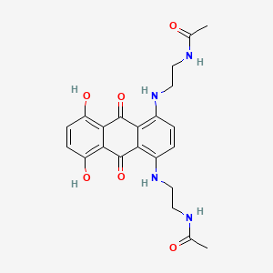 molecular formula C22H24N4O6 B13769998 Acetamide, N,N'-((9,10-dihydro-5,8-dihydroxy-9,10-dioxo-1,4-anthracenediyl)bis(imino-2,1-ethanediyl))bis- CAS No. 70476-97-0