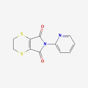molecular formula C11H8N2O2S2 B13770031 6-pyridin-2-yl-2,3-dihydro-[1,4]dithiino[2,3-c]pyrrole-5,7-dione CAS No. 53787-88-5