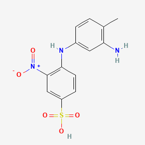 molecular formula C13H13N3O5S B13770032 Benzenesulfonic acid, 4-[(3-amino-4-methylphenyl)amino]-3-nitro- CAS No. 68957-42-6
