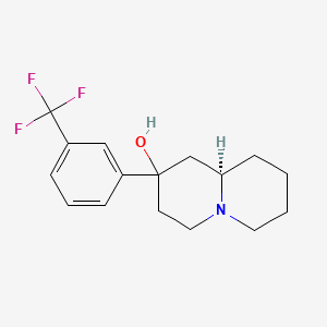 molecular formula C16H20F3NO B13770036 2-equatorial-Hydroxy-2-axial-(3-trifluorophenyl)quinolizidine CAS No. 57661-30-0