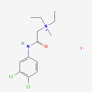 molecular formula C13H19Cl2IN2O B13770057 (3,4-Dichlorophenylcarbamoylmethyl)diethylmethylammonium iodide CAS No. 73664-03-6