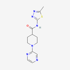 molecular formula C13H16N6OS B13770058 N-(5-methyl-1,3,4-thiadiazol-2-yl)-1-pyrazin-2-ylpiperidine-4-carboxamide 