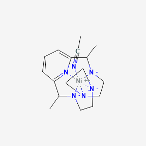 molecular formula C17H26N6Ni-2 B13770064 Acetonitrile;2,13-dimethyl-18-aza-3,6,9,12-tetrazanidabicyclo[12.3.1]octadeca-1(18),14,16-triene;nickel(2+) 