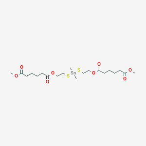 molecular formula C20H36O8S2Sn B13770098 Hexanedioic acid, (dimethylstannylene)bis(thio-2,1-ethanediyl) dimethyl ester CAS No. 70969-67-4