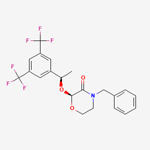 B1377010 (S)-2-((R)-1-(3,5-bis(trifluoromethyl)phenyl)ethoxy)-4-benzylmorpholin-3-one CAS No. 327623-36-9