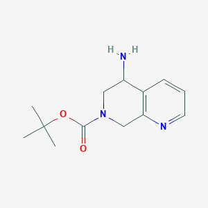 molecular formula C13H19N3O2 B1377011 tert-butyl 5-amino-5,6-dihydro-1,7-naphthyridine-7(8H)-carboxylate CAS No. 1245915-28-9