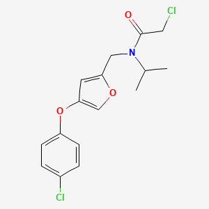 molecular formula C16H17Cl2NO3 B13770197 Acetamide, 2-chloro-N-((5-(4-chlorophenoxy)-2-furanyl)methyl)-N-(1-methylethyl)- CAS No. 75229-12-8