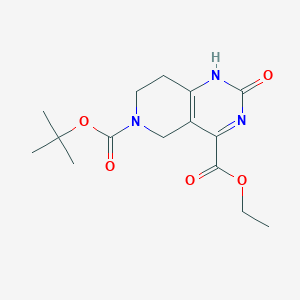 molecular formula C15H21N3O5 B1377048 6-Tert-butyl 4-ethyl 2-hydroxy-7,8-dihydropyrido[4,3-D]pyrimidine-4,6(5H)-dicarboxylate CAS No. 1412452-82-4