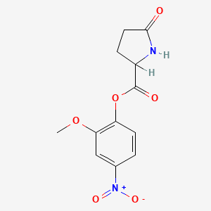 molecular formula C12H12N2O6 B13770480 2-Methoxy-4-nitrophenyl 5-oxo-L-prolinate CAS No. 53375-50-1