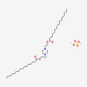 molecular formula C42H84N2O7S B13770560 2-[4-(2-hexadecanoyloxyethyl)-4-methylpiperazin-4-ium-1-yl]ethyl hexadecanoate;methanesulfonate CAS No. 65060-30-2