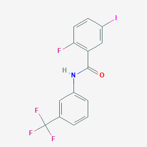 molecular formula C14H8F4INO B13770567 2-fluoro-5-iodo-N-(3-(trifluoromethyl)phenyl)benzamide 