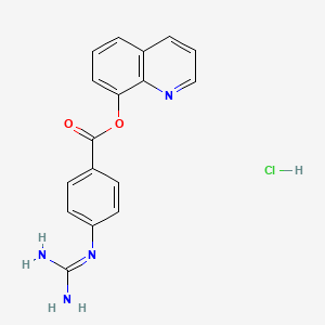 molecular formula C17H15ClN4O2 B13770650 quinolin-8-yl 4-(diaminomethylideneamino)benzoate;hydrochloride CAS No. 89022-10-6