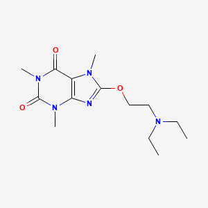 molecular formula C14H23N5O3 B13770716 Caffeine, 8-(2-(diethylamino)ethoxy)- CAS No. 5426-72-2