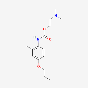 molecular formula C15H24N2O3 B13770739 Carbanilic acid, 2-methyl-4-propoxy-, 2-(dimethylamino)ethyl ester CAS No. 63986-36-7